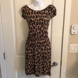 LOFT by Ann Taylor Leopard Print Jersey Knit Dress